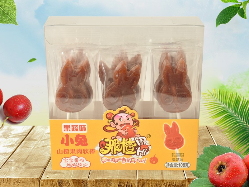 果蔬味小兔山楂果肉软棒108克